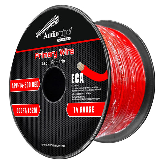 APV14500RED - Audiopipe Flexible ECA Primary Cable 14 Gauge 500 Foot – Red