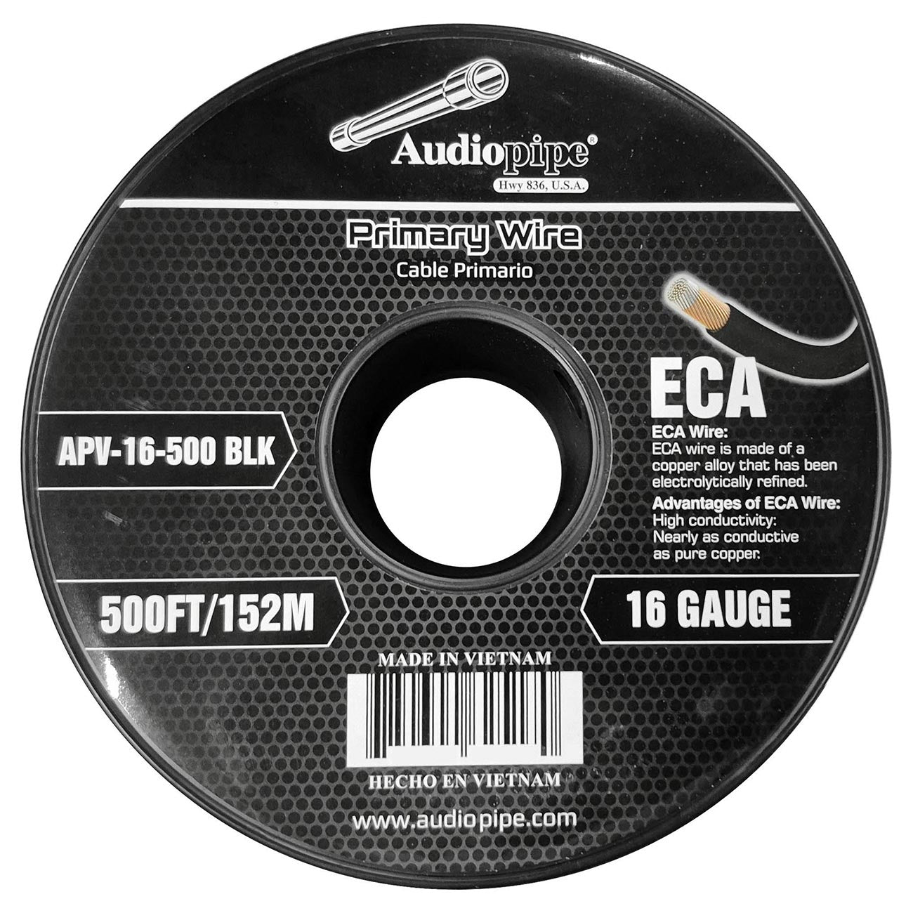 APV16500BLK - Audiopipe Flexible ECA Primary Cable 16 Gauge 500 Foot - Black