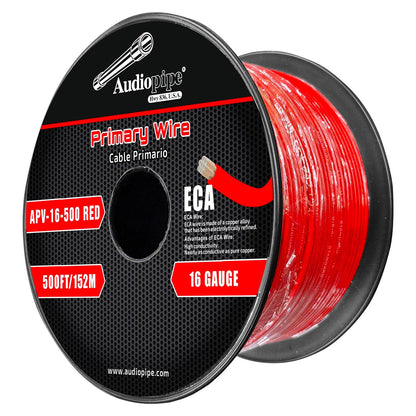 APV16500RED - Audiopipe Flexible ECA Primary Cable 16 Gauge 500 Foot – Red