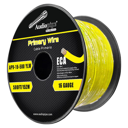 APV16500YLW - Audiopipe Flexible ECA Primary Cable 16 Gauge 500 Foot – Yellow