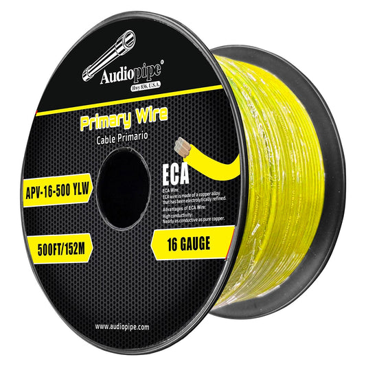 APV16500YLW - Audiopipe Flexible ECA Primary Cable 16 Gauge 500 Foot – Yellow