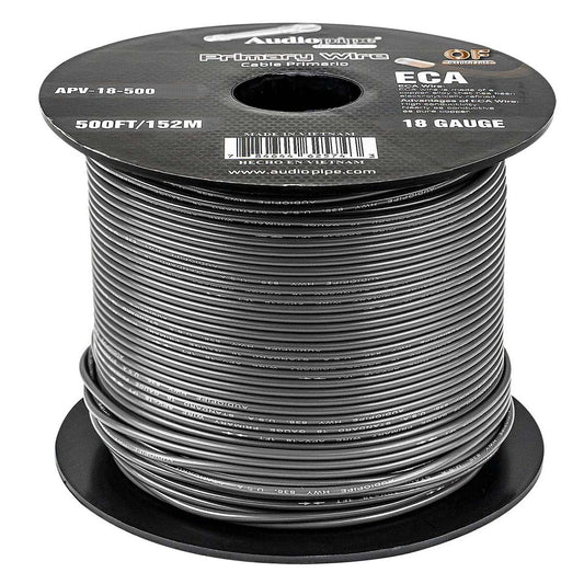 APV18500BLK - Audiopipe Primary Wire 18 Gauge 500 Foot Spool - Black
