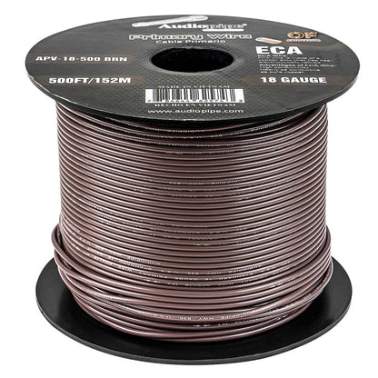 APV18500BRN - Audiopipe Primary Wire 18 Gauge 500 Foot Spool - Brown