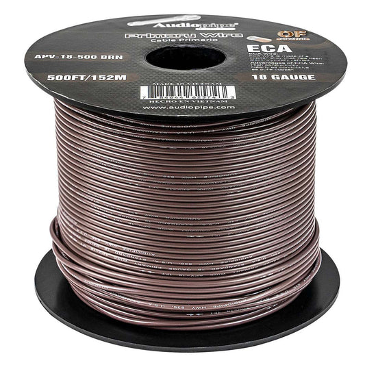 APV18500BRN - Audiopipe Primary Wire 18 Gauge 500 Foot Spool - Brown