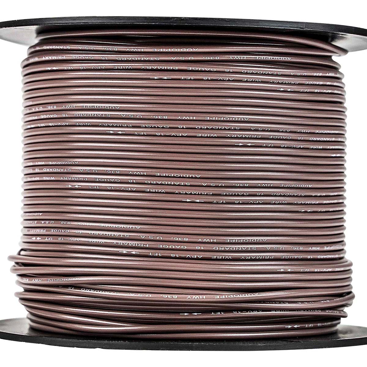 APV18500BRN - Audiopipe Primary Wire 18 Gauge 500 Foot Spool - Brown
