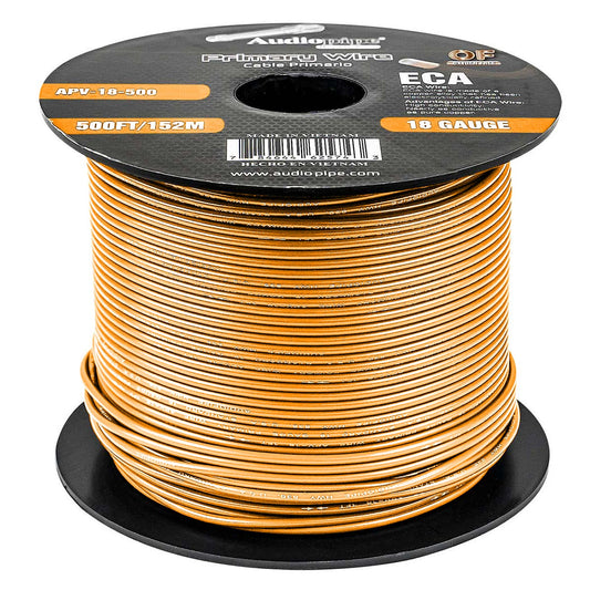 APV18500ORG - Audiopipe Primary Wire 18 Gauge 500 Foot Spool - Orange