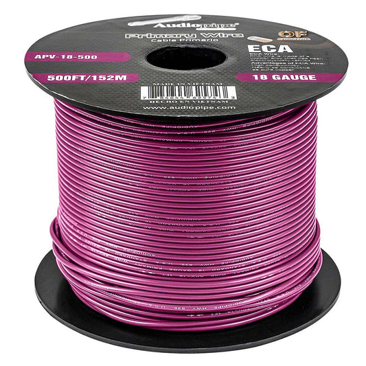 APV18500PRL - Audiopipe Primary Wire 18 Gauge 500 Foot Spool - Purple