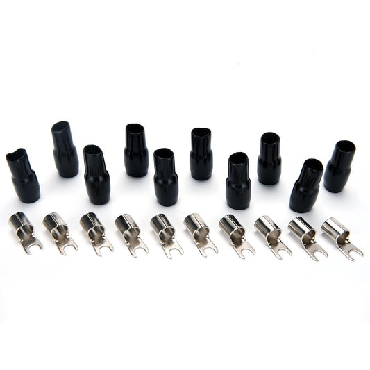 B4B - Orion Cobalt Series Barrier Spade Terminal 4 Gauge #10 Gold - Black (10 Pack)