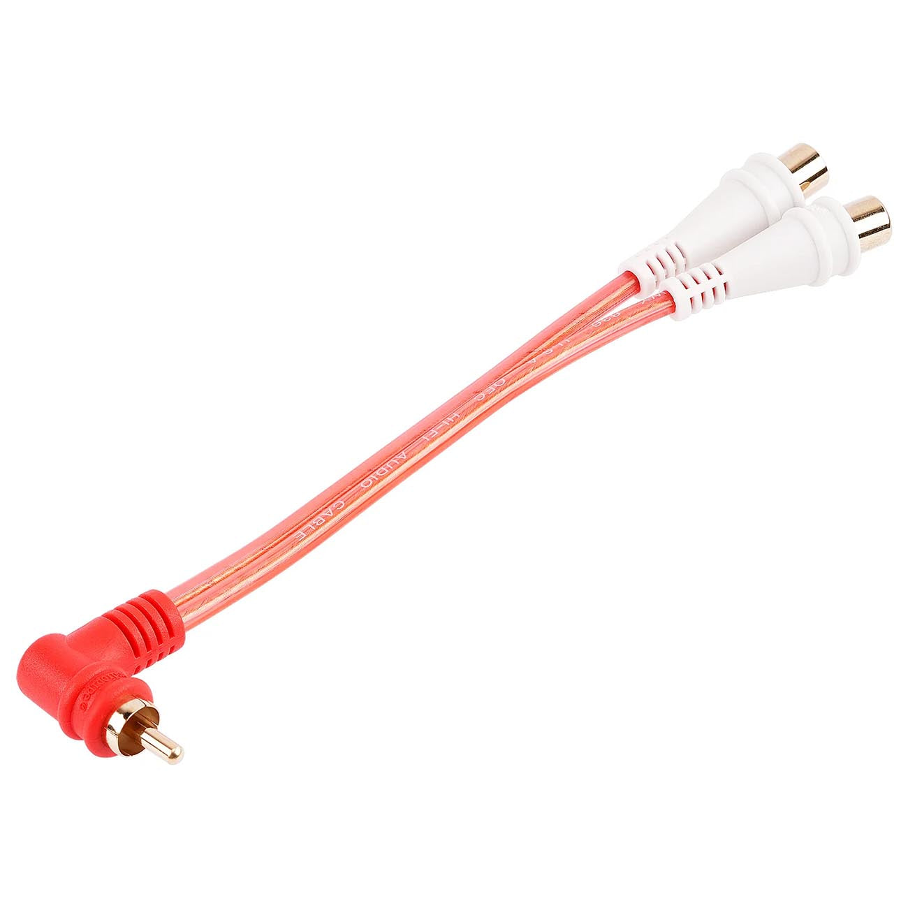 BMVGRAM2F - Audiopipe RIGHT ANGLE BIN-MASTER SERIES 1M/2F Y-Splitter RCA Cable (Bulk Bag - 10 Qty inside)