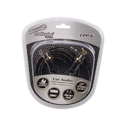 CPP3 - Audiopipe 3-Foot Gold Plated Interconnect RCA Cable