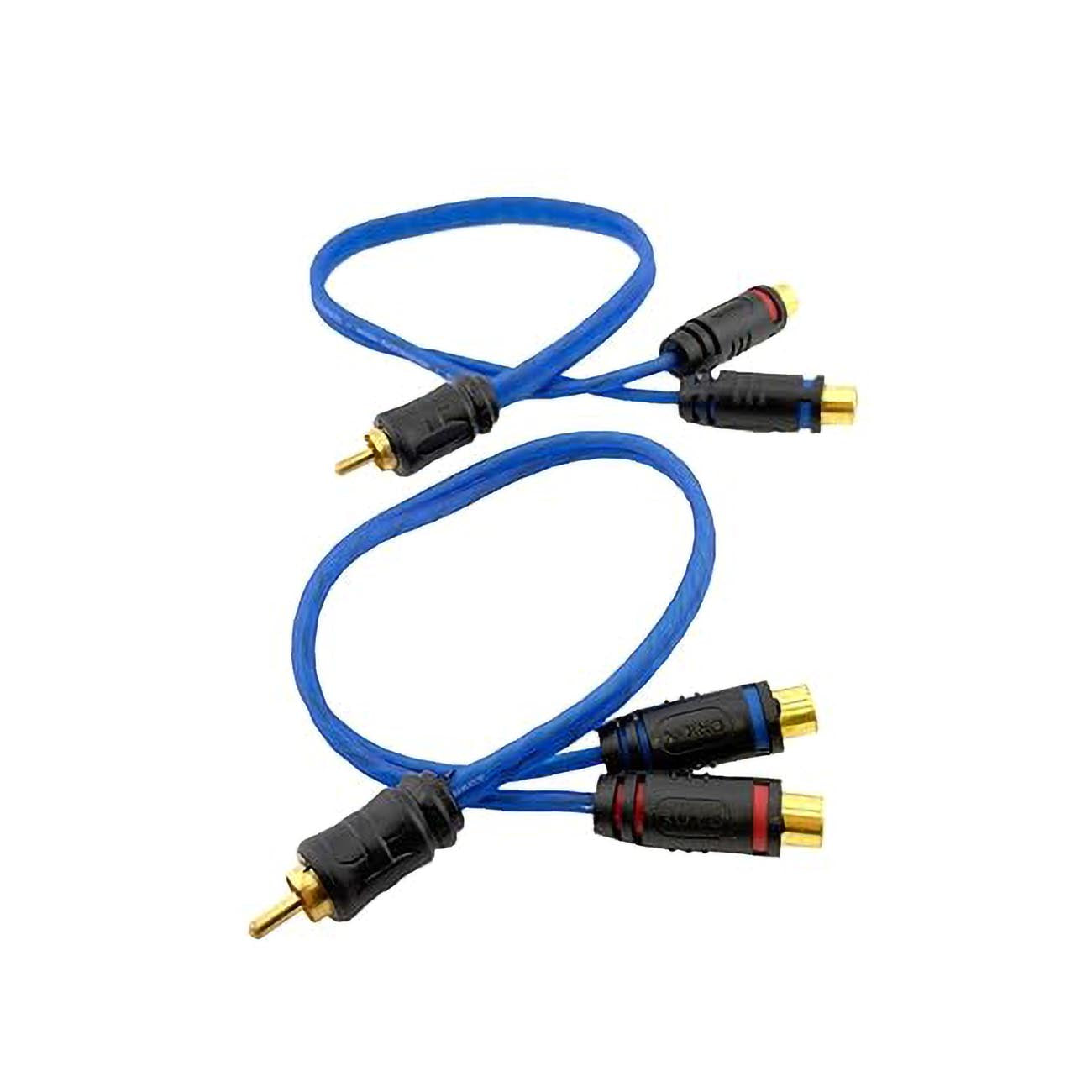CRY2F - Orion 1 Male / 2 Female RCA Y-Cable - Translucent Blue (2-Pack)