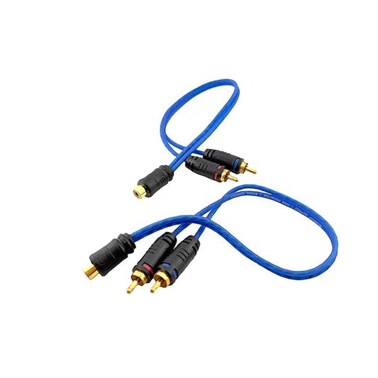 CRY2M - Orion 1 Female/2 Male RCA Y-Cable - Translucent Blue (2-Pack)