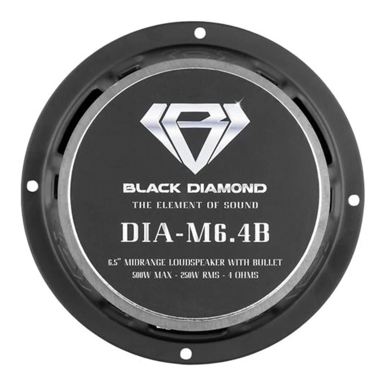 DIAM64B - Black Diamond 6.5" Mid-range LoudSpeaker With Bullet 4-Ohm 500 Watts