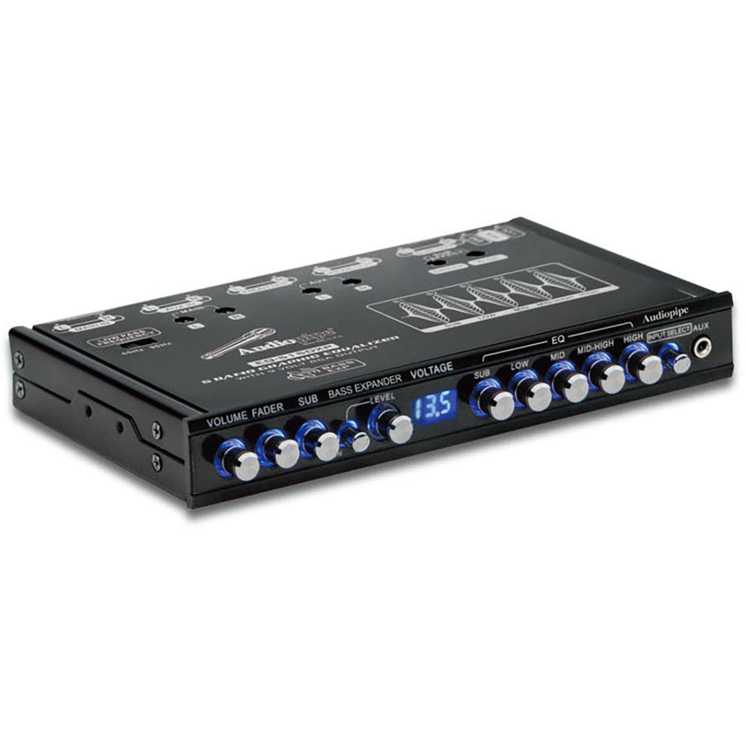 EQ515DXP - Audiopipe 5 Band Graphic Equalizer with 9 Volt Line Driver Output