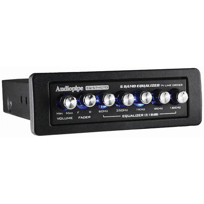 EQ57MOTO - Audiopipe 5-Band Graphic EQ with 7V Line Driver