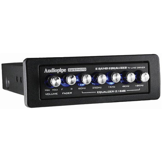 EQ57MOTO - Audiopipe 5-Band Graphic EQ with 7V Line Driver