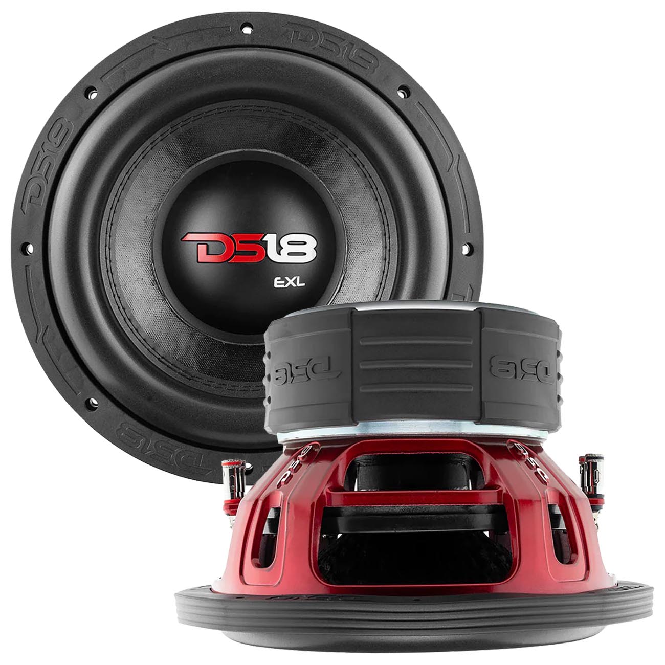 EXLX102D - DS18 EXL Red Frame 10" Subwoofer  Dvc 2-Ohms 1700 Watts Max