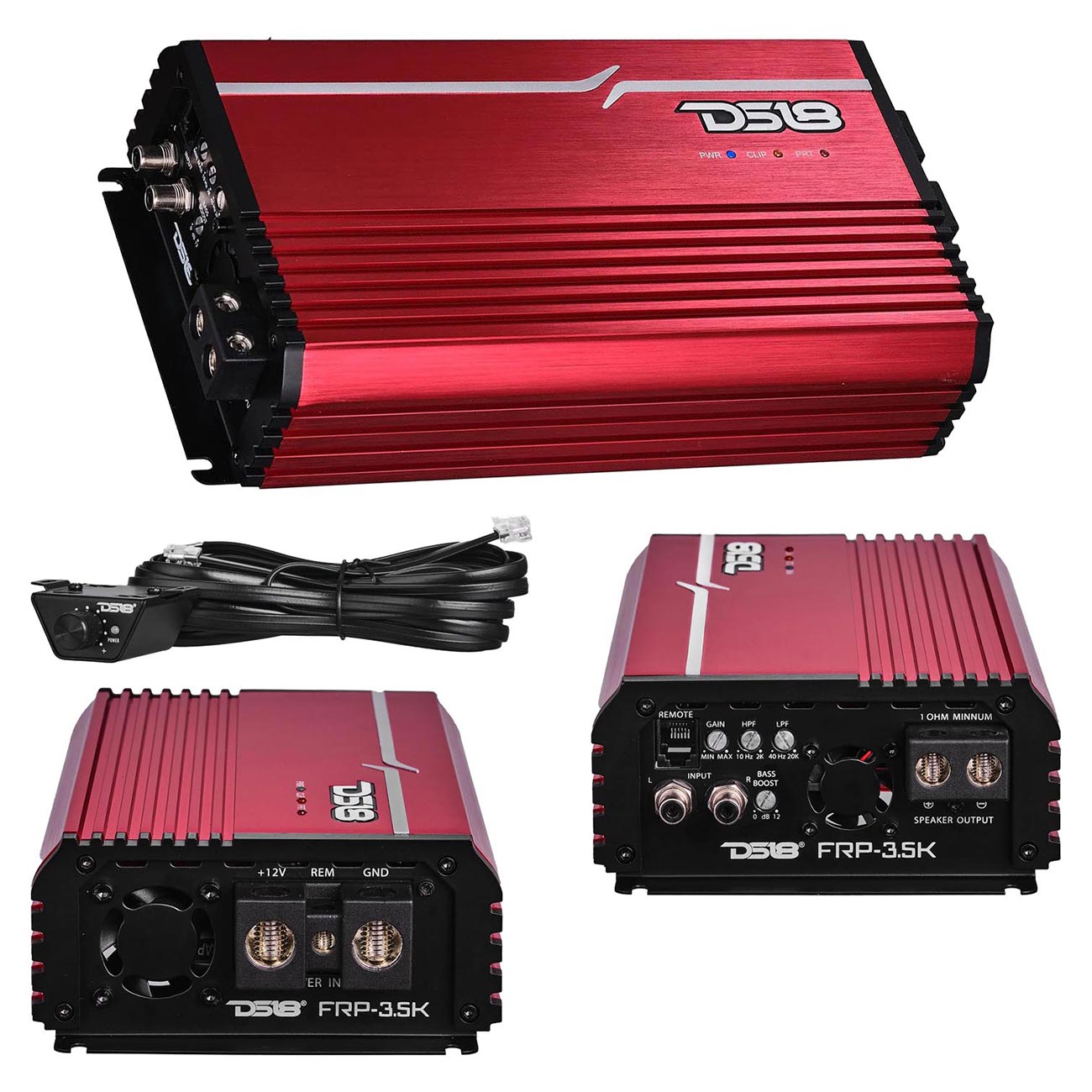 FRP35KRD - DS18 Full Range Class D 1 Channel Amp 3500 Watts 1 Ohm Red