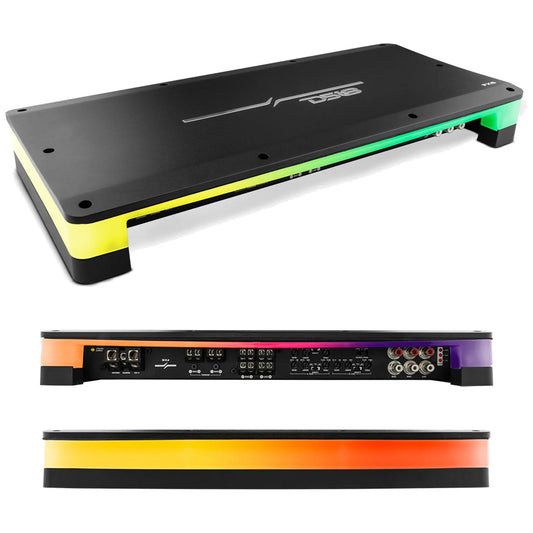 FX6 - DS18 Flush/Surfce Mount Amp Classd D 6 Channel 1080 Watts RMS RGB Dream LED Lights