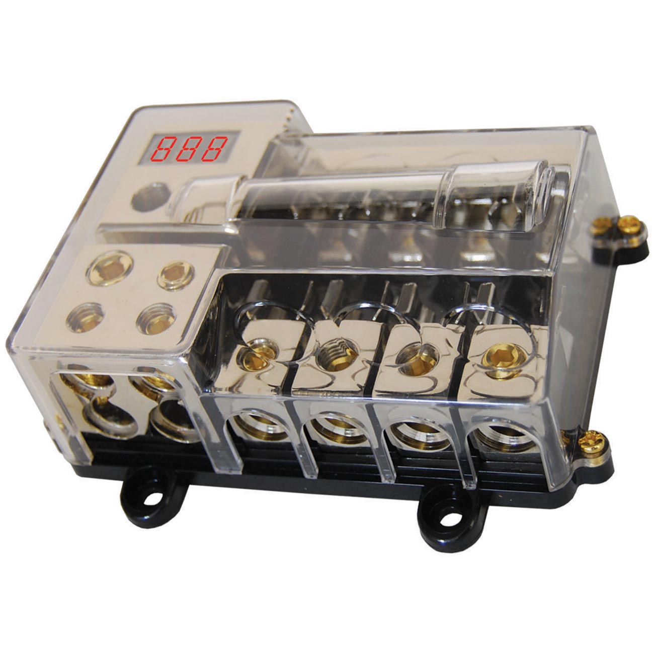 PDCP1414 - Audiopipe Distribution Block 2 In/4 Out with LED Volt Meter