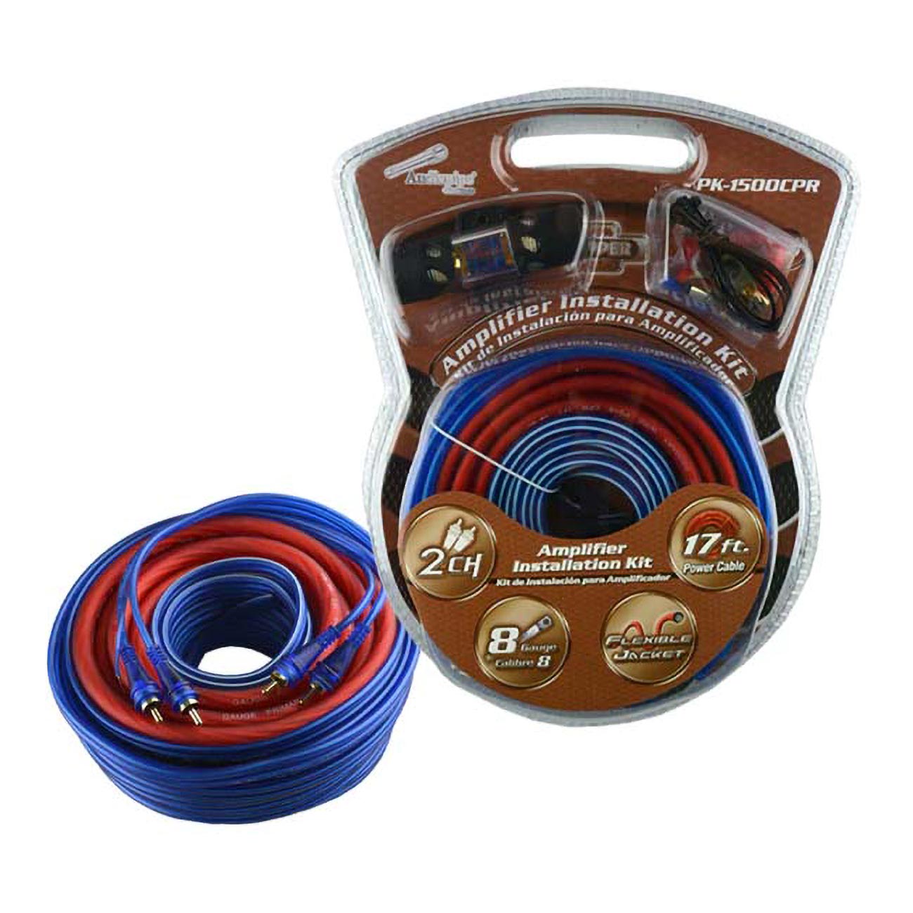 PK1500CPR - Audiopipe 8 Gauge Amplifier Wiring Kit 100% Copper - 1500 Watts