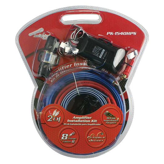 PK1540HPS - Audiopipe Complete 8 Gauge Amp kit with Line Out Converter