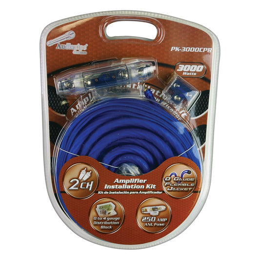 PK3000CPR - Audiopipe 0 Gauge Amplifier Wiring Kit 100% Copper - 3000 Watts