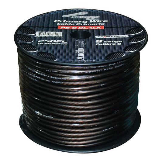 PS8BK - Audiopipe Flexible Power Cable Black 250 ft.