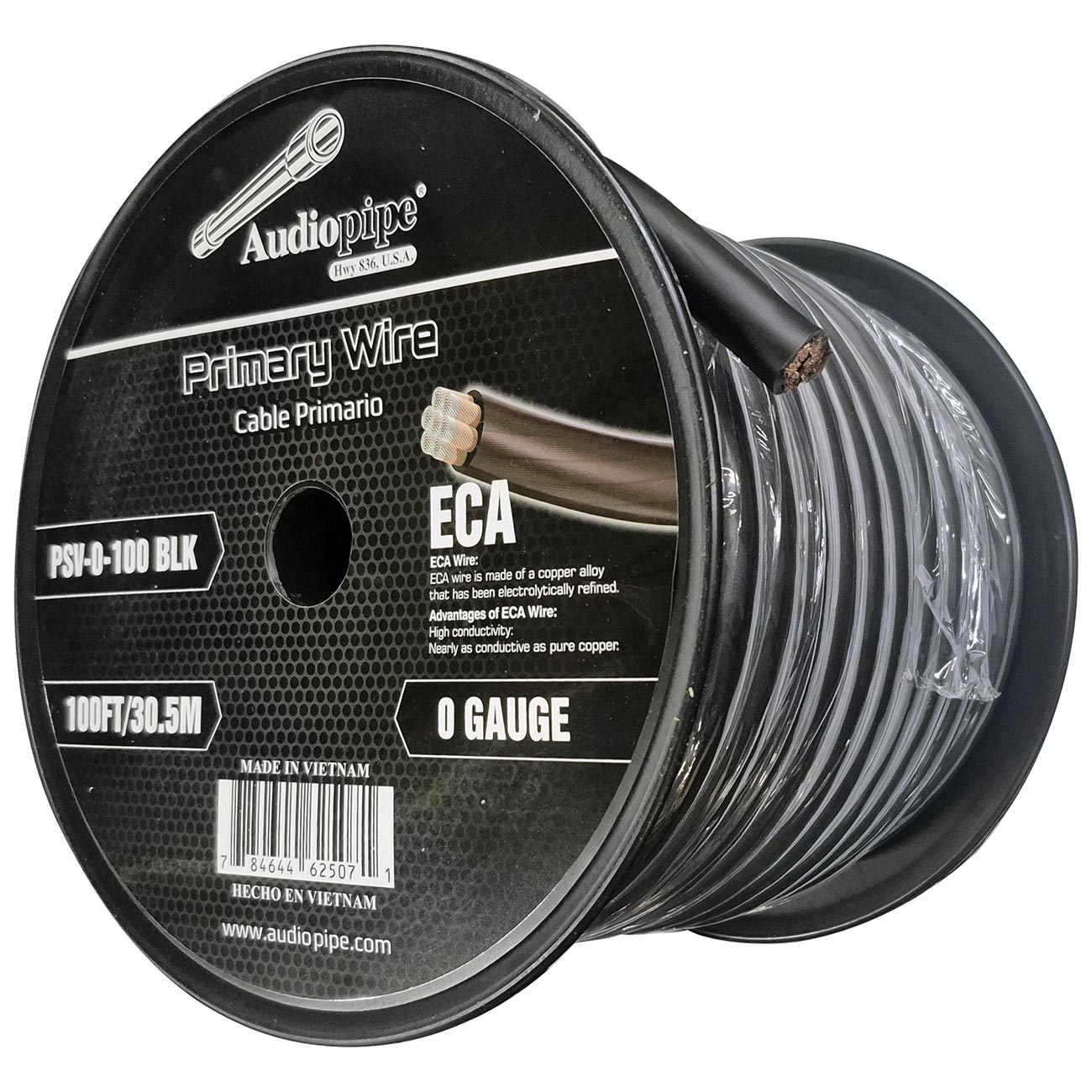 PSV0100BLK - Audiopipe Flexible Power Cable 0 Gauge 100 Foot - Black