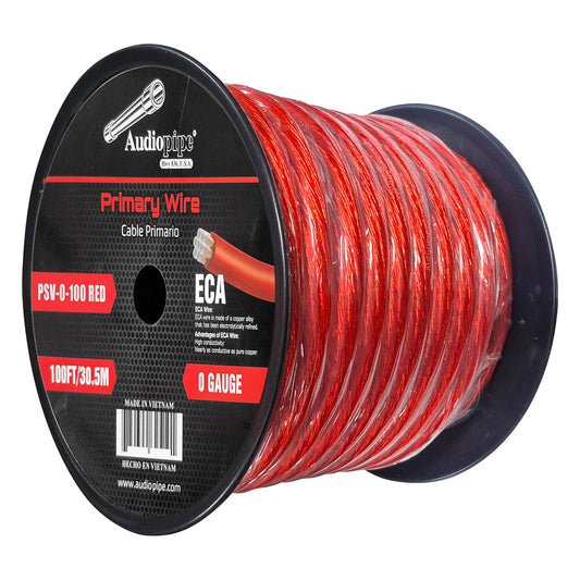 PSV0100RED - Audiopipe Flexible ECA Power Cable 0 Gauge 100 Foot - Red