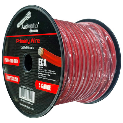 PSV4100RED - Audiopipe Flexible ECA Power Cable 4 Gauge 100 Foot - Red