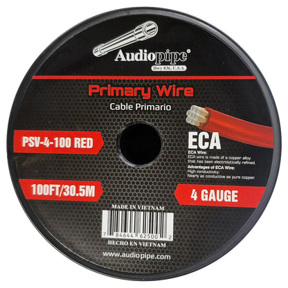 PSV4100RED - Audiopipe Flexible ECA Power Cable 4 Gauge 100 Foot - Red