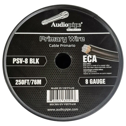 PSV8BLK - Audiopipe Flexible Power Cable 8 Gauge 250 Foot - Black
