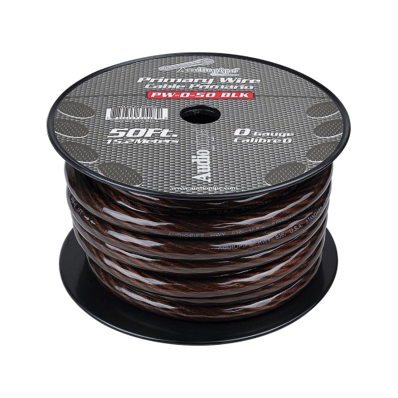 PW050BLK - Audiopipe Power Wire 0 Gauge 50 Foot – Black