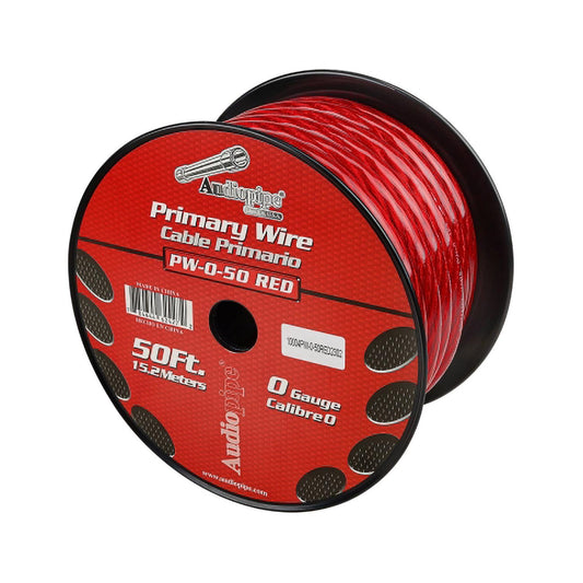 PW050RED - Audiopipe Power Wire 0 Gauge 50 Foot – Red