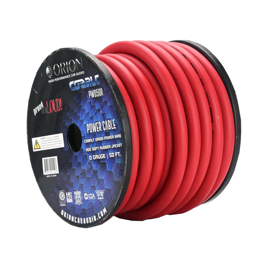 PW050R - Orion Cobalt 0 Gauge CCA Wire - Red Jacket (50ft Roll)