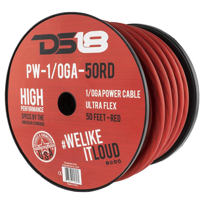 PW10GA50RD - DS18 1/0-GA Ultra Flex CCA Ground Power Cable 50' Red