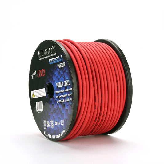 PW8200R - Orion Cobalt 8 Gauge 100% CCA Wire - Red Jacket (200ft Roll)
