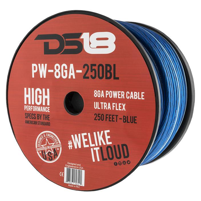 PW8GA250BL - DS18 8-GA Ultra Flex CCA Ground Power Cable 250' Blue