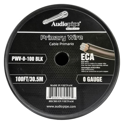 PWV0100BLK - Audiopipe Power Cable 0 Gauge 100 Foot - Black