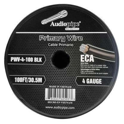 PWV4100BLK - Audiopipe Flexible ECA Power Cable 4 Gauge 100 Foot - Black