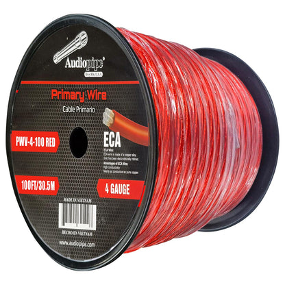 PWV4100RED - Audiopipe Flexible ECA Power Cable 4 Gauge 100 Foot - Red
