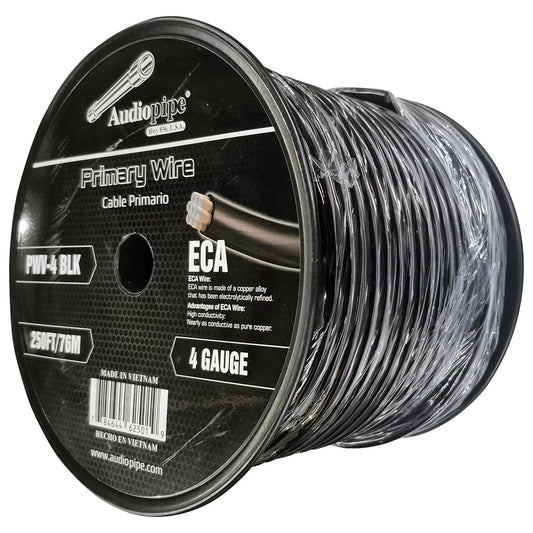 PWV4BLK - Audiopipe Flexible ECA Power Cable 4 Gauge 250 Foot - Black