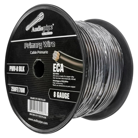 PWV8BLK - Audiopipe Flexible ECA Power Cable 8 Gauge 250 Foot - Black