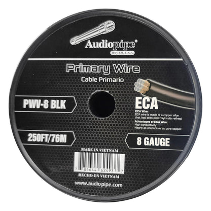 PWV8BLK - Audiopipe Flexible ECA Power Cable 8 Gauge 250 Foot - Black