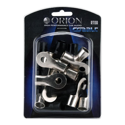 RT0BORION - Orion Ring Terminal for 1/0 Gauge with 5/16" Hole and Nickel Finish - Black Jacket (10 Pack)