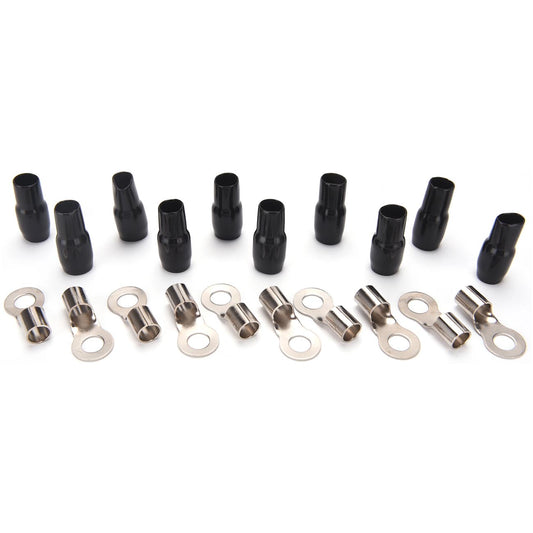 RT4BORION - Orion Ring Terminal for 4 Gauge with 5/16" Hole and Nickel Finish - Black jacket (10 Pack)