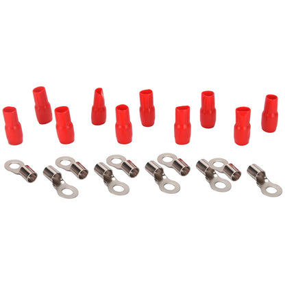 RT4RORION - Orion Ring Terminal for 4 Gauge with 5/16" Hole and Nickel Finish - Red jacket (10 Pack)