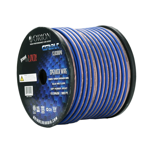 S10300PB - Orion Cobalt Series Speaker Wire 10 Gauge Blue/Clear (300ft Roll)