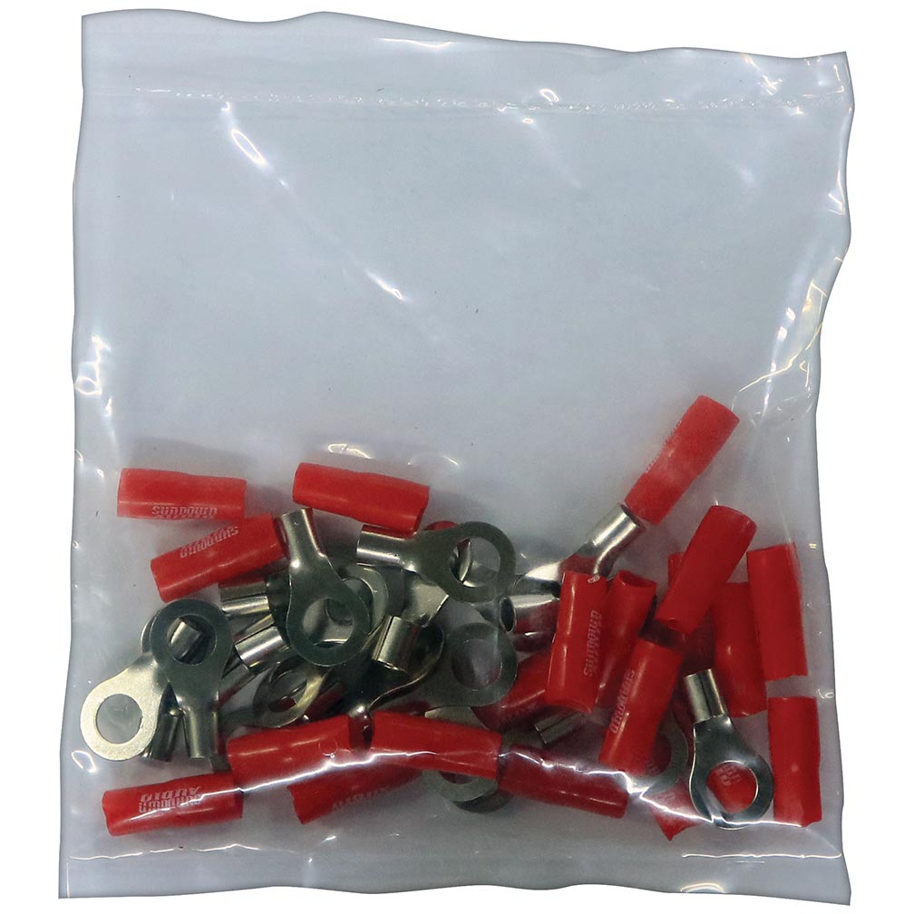 SDRT8RD - Sundown Audio Ring Terminal 8AWG Red (20pcs)